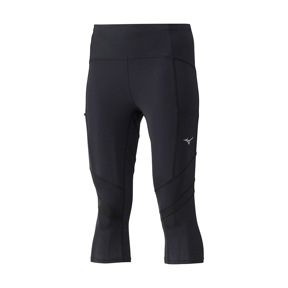 Mizuno Core ¾ Női Leggings Fekete WSB543178